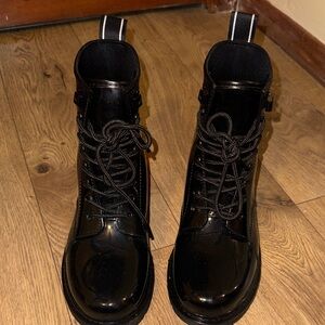 Black Lace-Up Women's Boots